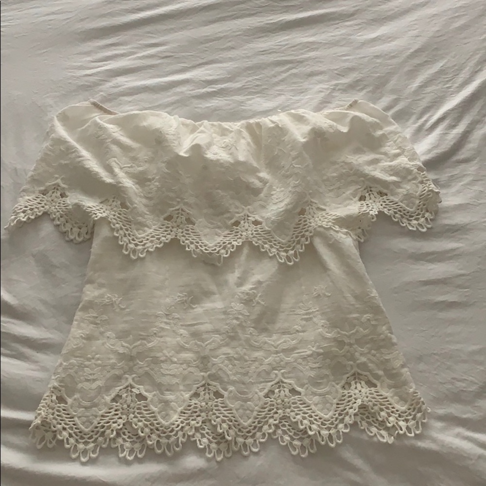 Ivory off the shoulder blouse